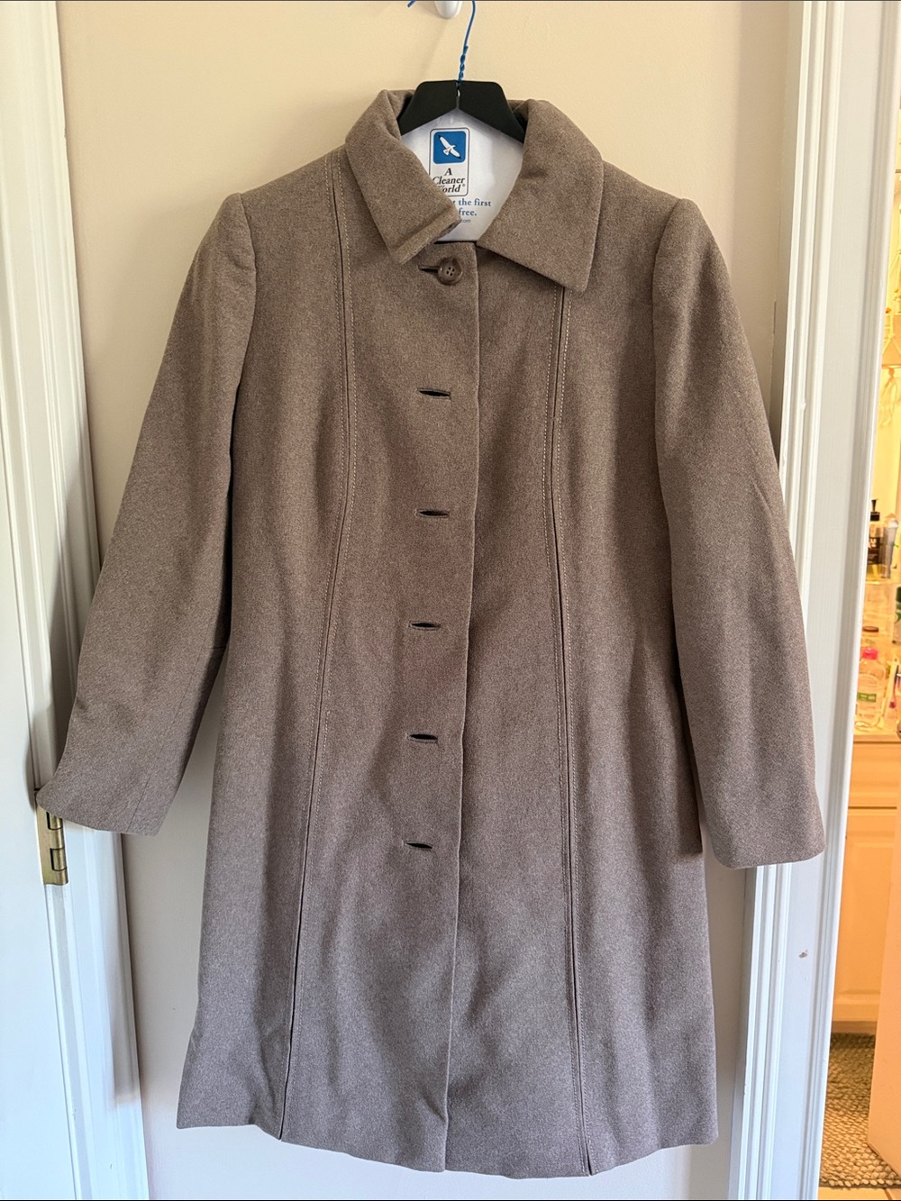 Women's Taupe Single-Breasted Trench Coat